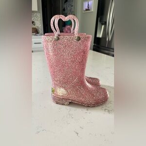 Pink Glitter Rain Boots
